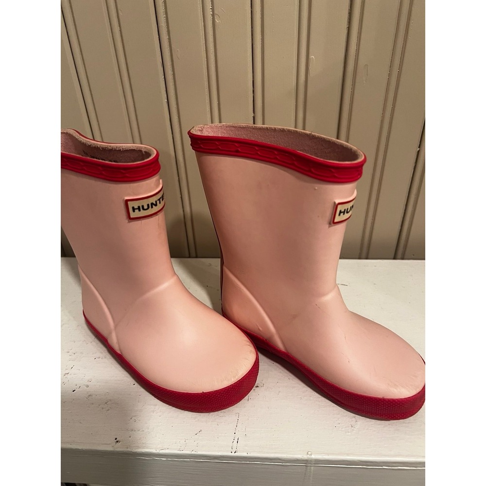 Hunter Kids Pink Rubber Rain Boots US 7